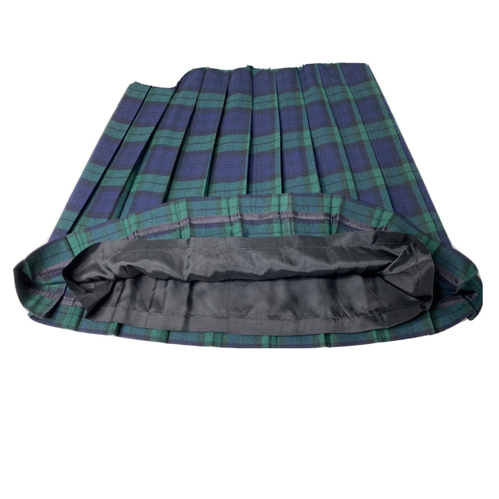 LL Bean Wool Plaid Skirt Womens 10 Petite Academia Pleated Classic Preppy - Picture 9 of 12